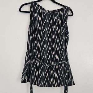 ANN TAYLOR Tunic Black and Green Size Small